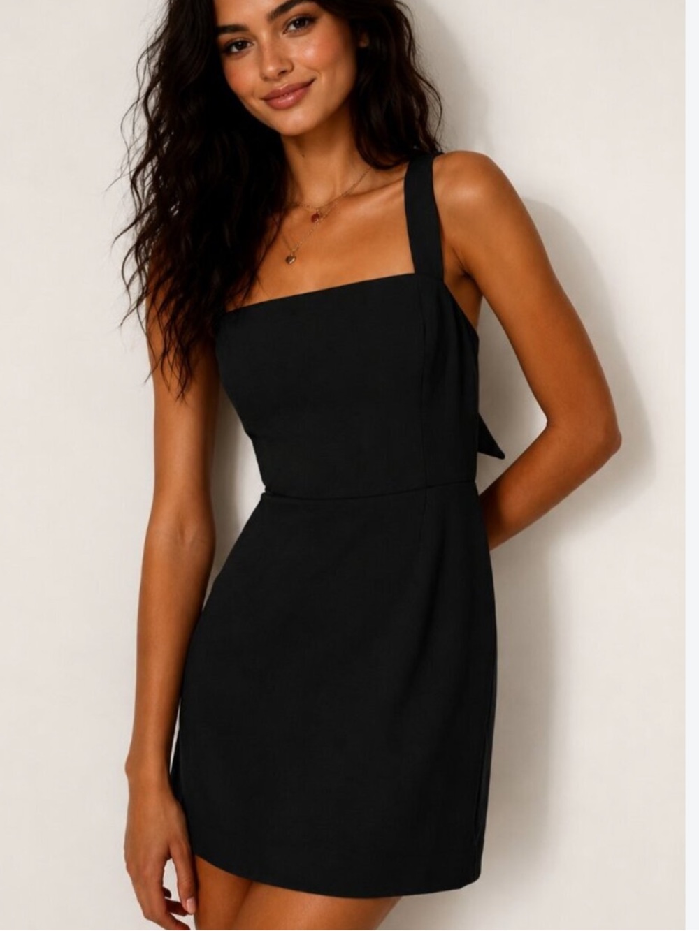 wilfred ecoulement dress Classic Black Square-Neck Mini Dress 8